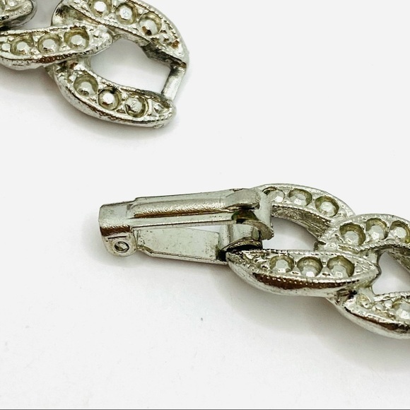 Necklace Vintage Silver Tone Collar 16.5” Chunky Statement - Picture 11 of 12